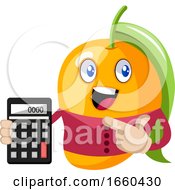 Poster, Art Print Of Mango Holding Calculator