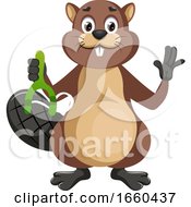 Poster, Art Print Of Beaver With Sling Shoot