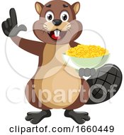 Poster, Art Print Of Beaver Holding Snacks