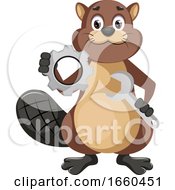 Poster, Art Print Of Beaver With Wrench
