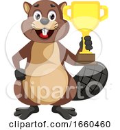 Poster, Art Print Of Beaver With Trophy