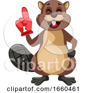 Poster, Art Print Of Beaver With Big Glove