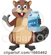Poster, Art Print Of Beaver With Milk