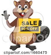 Beaver Holding Sale Sign by Morphart Creations