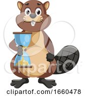 Poster, Art Print Of Beaver With Sand Watch