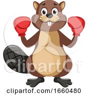 Poster, Art Print Of Beaver With Boxing Gloves