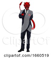 Poster, Art Print Of Evil Devil Businessman In Suit