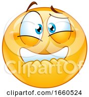 Cartoon Frightened Emoji Smiley
