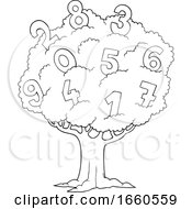 Poster, Art Print Of Black And White Number Tree