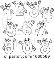 Poster, Art Print Of Black And White Number Characters