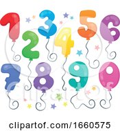 Poster, Art Print Of Balloon Numbers And Stars