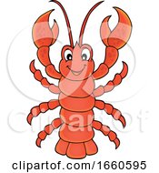 Poster, Art Print Of Cartoon Cheerful Lobster
