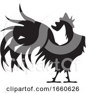 Silhouetted Rooster by Any Vector