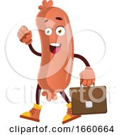 Poster, Art Print Of Sausage With Suitcase