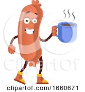 Poster, Art Print Of Sausage With Coffee