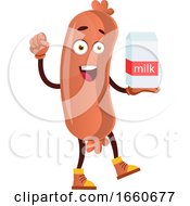 Poster, Art Print Of Sausage With Milk