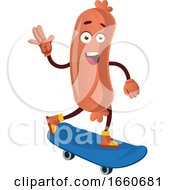 Sausage With Blue Skateboard