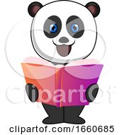 Poster, Art Print Of Panda Reading Book
