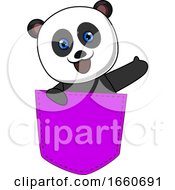 Poster, Art Print Of Panda In Purple Pocket