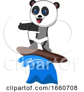 Poster, Art Print Of Panda Surfing