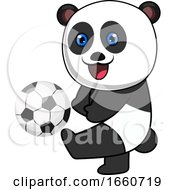 Poster, Art Print Of Panda With Football Ball