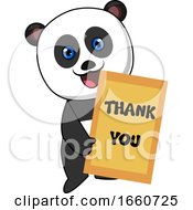 Poster, Art Print Of Panda With Thank You Sign