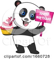 Poster, Art Print Of Panda With Cake