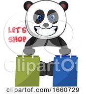Poster, Art Print Of Panda With Shopping Bags