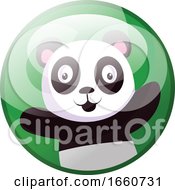 Poster, Art Print Of Cartoon Character Of Black And White Panda With Arms Wide Open