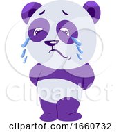 Sad Purple And White Panda Crying