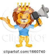 Poster, Art Print Of Lion With Megaphone