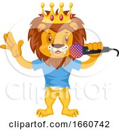 Poster, Art Print Of Lion With Microphone