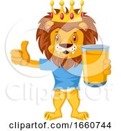 Poster, Art Print Of Lion With Orange Juice