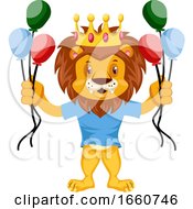 Poster, Art Print Of Lion With Balloons