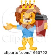 Poster, Art Print Of Lion With Thermos
