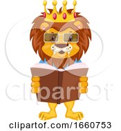 Poster, Art Print Of Lion Reading Book