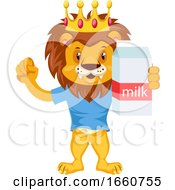 Poster, Art Print Of Lion With Milk