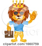 Poster, Art Print Of Lion With Suitcase