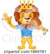 Poster, Art Print Of Lion Eating