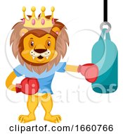 Poster, Art Print Of Lion Boxing
