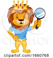 Poster, Art Print Of Lion With Magnification Tool