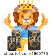 Poster, Art Print Of Lion With Speakers