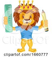 Poster, Art Print Of Lion With Pen And Ruler