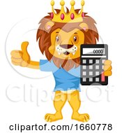 Poster, Art Print Of Lion With Calculator