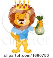 Poster, Art Print Of Lion With Money