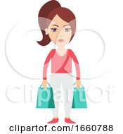 Poster, Art Print Of Woman With Shopping Bags