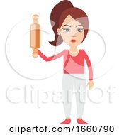 Poster, Art Print Of Woman With Rolling Pin