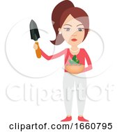 Poster, Art Print Of Woman With Plant