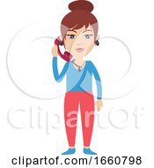 Poster, Art Print Of Woman With Telephone