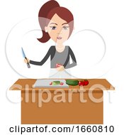 Poster, Art Print Of Woman Cutting Vegetables